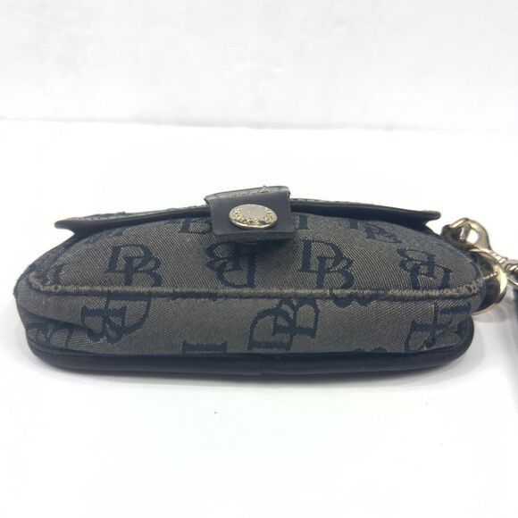 Authentic Dooney & Bourke Signature Blue and Grey Fabric Wristlet Wallet - Picture 4 of 15